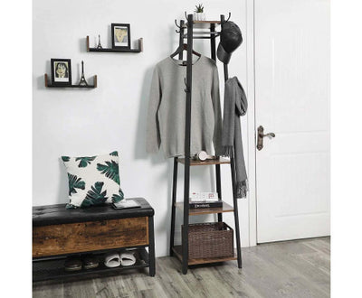 VASAGLE Coat Rack with 3 Shelves