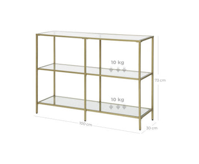 VASAGLE Sofa Console Table with 3 Shelves