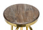Industrial Height Adjustable Swivel Bar Stool with Oak Wood Top - Gold Finish