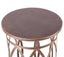 Round Iron Side Table with Cross Legs in Brass Finish