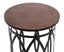 Black Round Iron Side Table with Cross Legs and Copper Finish Top