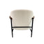 Denmark Arm Chair Polyester Fabric Upholstery Wooden Structure Solid Foam Black Metal Legs