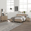 4 Pieces Bedroom Suite Natural Wood Like MDF Structure Queen Size Oak Colour Bed, Bedside Table & Tallboy