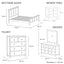 5 Pieces Bedroom Suite with Solid Acacia Wood Veneered Construction in Queen Size White Ash Colour Bed, Bedside Table , Tallboy & Dresser