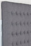 Bed Head Queen Charcoal Headboard Upholstery Fabric Tufted Buttons