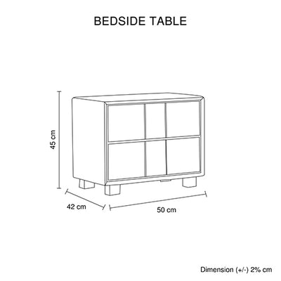 Louis Bedside Table MDF With PU Leather Wooden Legs