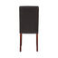 2x Wooden Frame Brown Leatherette Dining Chairs with Solid Pine Legs