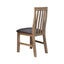 2x Wooden Frame Leatherette in Solid Wood Acacia & Veneer Dining Chairs in Oak Colour