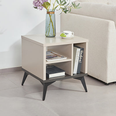 Lamp Table 3 Open Storage Cabinet MDF in Champagne Colour