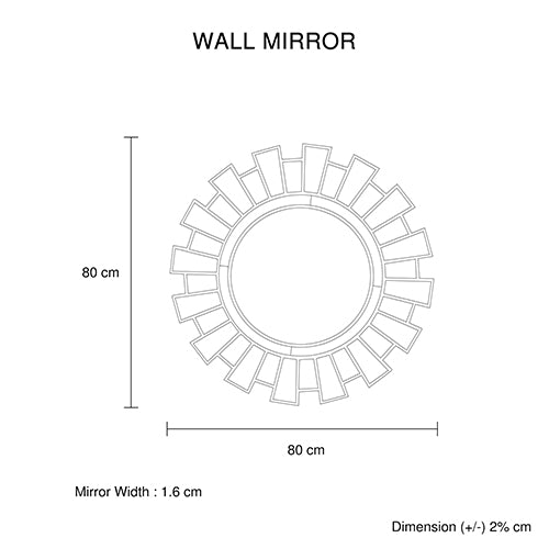 Wall Mirror MDF Silver Clear Image Lightweight MRR-02