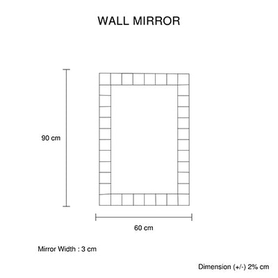 Wall Mirror MDF Silver Mirror Clear Image Rectangular Shape MRR-08