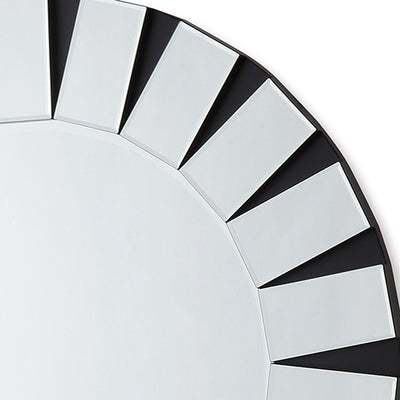 Wall Mirror MDF Construction Round Shape Combination of Black & Silver Colour