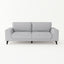3 Seater Sofa Light Grey Fabric Lounge Set for Living Room Couch with Solid Wooden Frame Black Legs