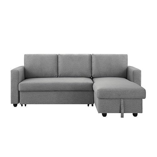 Murry 2 Seater Sofa Bed With Pull Out Storage Corner Lounge Set In Grey With Chaise