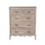 Tallboy Oak Wood Plywood Veneer White Washed Finish Storage Drawers