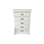 Tallboy with 5 Storage Drawers in Solid Wooden Metal Handles White Colour
