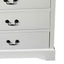 Tallboy with 5 Storage Drawers in Solid Wooden Metal Handles White Colour