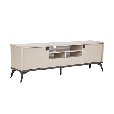 TV Cabinet with Storage Drawer Open Shelve Cabinet MDF in Champagne Colour