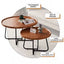 Removable Set of 2 Round Coffee Table Walnut Nesting Side End Table Furniture