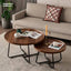 Removable Set of 2 Round Coffee Table Walnut Nesting Side End Table Furniture