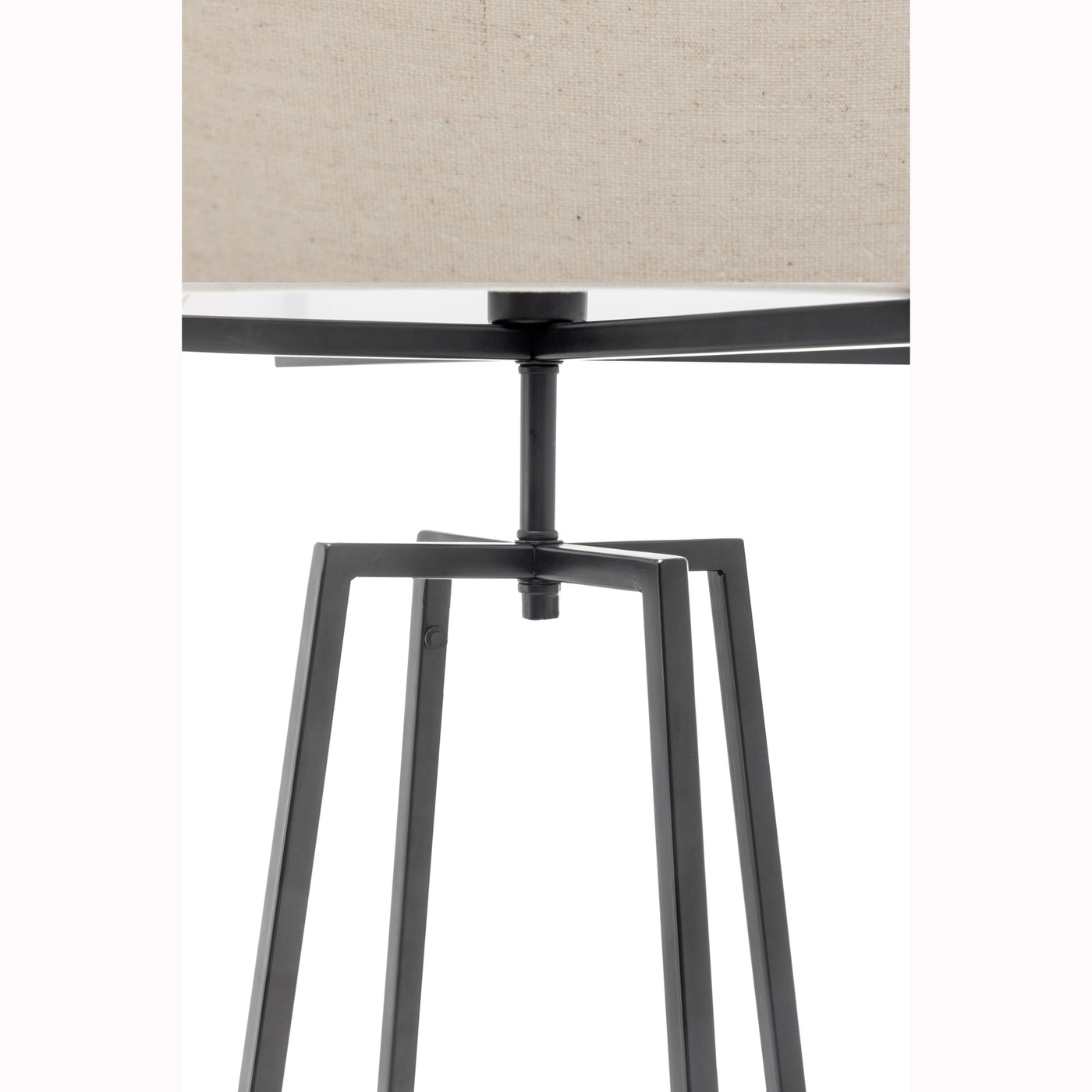 Modern Dimmable Floor Lamp w/ Linen Shade Designer Bedroom Lighting - Matte Black