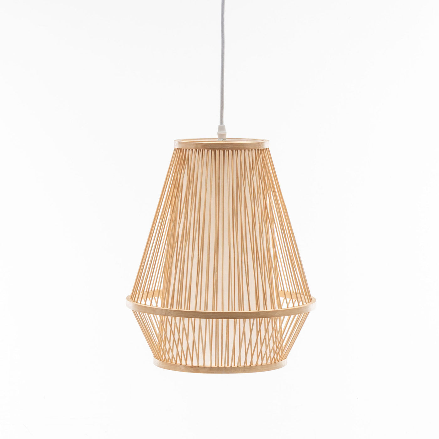 Natural Woven Bamboo Empire Pendant Lamp Hanging Light Bell Shade Boho Tropical