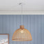 Natural Hand Woven Bamboo Dome Pendant Lamp Hanging Light Rattan Style