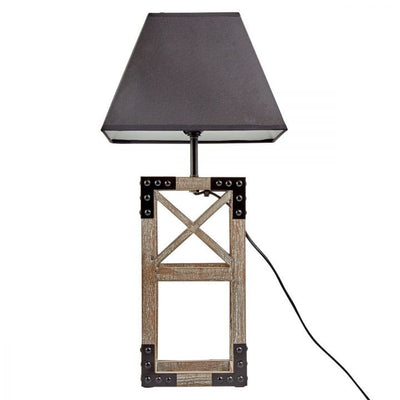 Designer Wooden TABLE LAMP Modern Rustic Geo Industrial Retro Desk Light