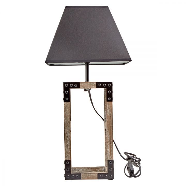 Designer Wooden TABLE LAMP Modern Rustic Geo Industrial Retro Desk Light