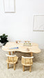 Child hardwood cloud table with 4 chairs