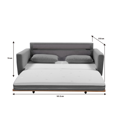 SHASA 2 Seater Pull-out Sofa bed Grey celadon