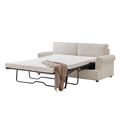 PHEBE 3 Seater Sofa bed with Separate Foam Mattress- Corduroy Cream