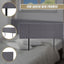 Linen Fabric Queen Bed Headboard Bedhead - Grey