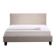 Double Linen Fabric Bed Frame Beige