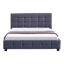 Linen Fabric Double Deluxe Bed Frame Grey