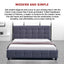 Linen Fabric Queen Deluxe Bed Frame Grey
