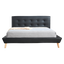 Queen PU Leather Deluxe Bed Frame Black