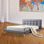 Double Linen Fabric Deluxe Bed Frame Grey