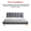 Double Linen Fabric Deluxe Bed Frame Grey