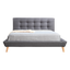 Double Linen Fabric Deluxe Bed Frame Grey