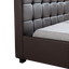 King Single PU Leather Deluxe Bed Frame Brown