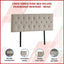 Linen Fabric King Bed Deluxe Headboard Bedhead - Beige
