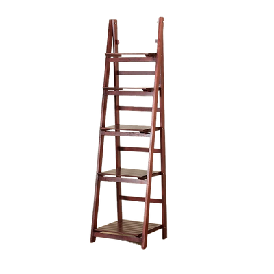 5 Tier Wooden Ladder Shelf Stand Storage Book Shelves Shelving Display Rack