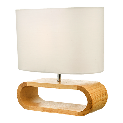 Wooden Modern Table Lamp Timber Bedside Lighting Desk Reading Light Brown White