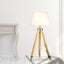 Modern Floor Lamp Wood Tripod Home Bedroom Reading Light 145cm
