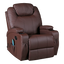 Brown Massage Sofa Chair Recliner 360 Degree Swivel PU Leather Lounge 8 Point Heated