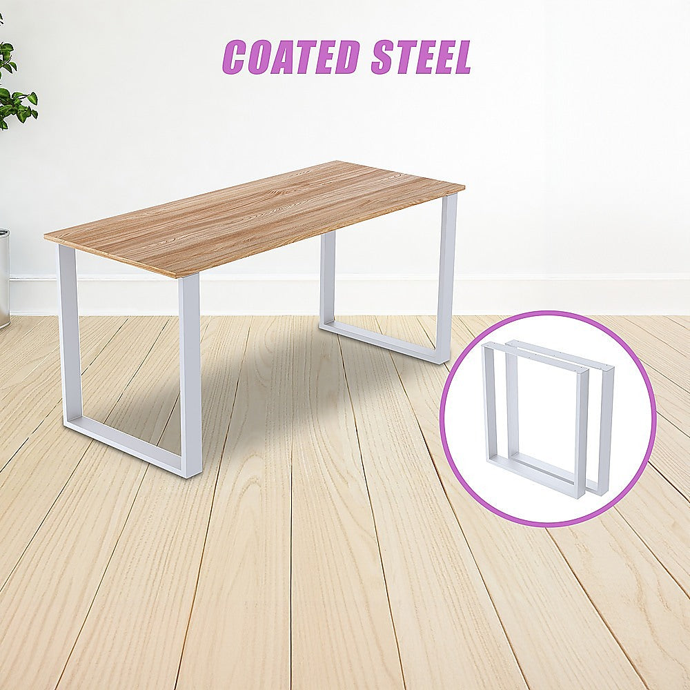 Square-Shaped Table Bench Desk Legs Retro Industrial Design Fully Welded - White