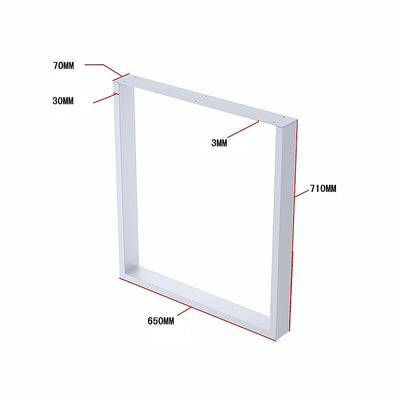 Square-Shaped Table Bench Desk Legs Retro Industrial Design Fully Welded - White