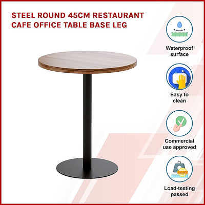 Steel Round 45cm Restaurant Cafe Office Table Base Leg