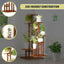 5 Tiers Vertical Bamboo Plant Stand Staged Flower Shelf Rack Outdoor Garden